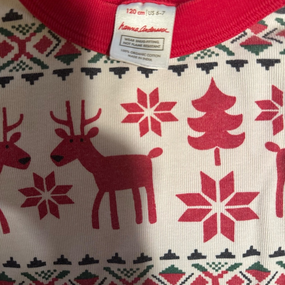 Hanna Andersson Dear Deer Holiday Print Pajama Top, size 6-7 (120 cm) - Picture 2 of 3